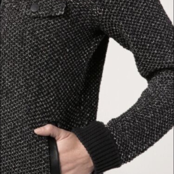 Rag & Bone Knit Leather Trim Jacket - Picture 2 of 5